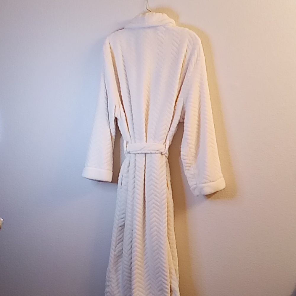 Croft & Barrow Women's Sleepwear Lounge Sz XL Vanilla Cozy Pockets Long Robe B5X - Picture 2 of 12